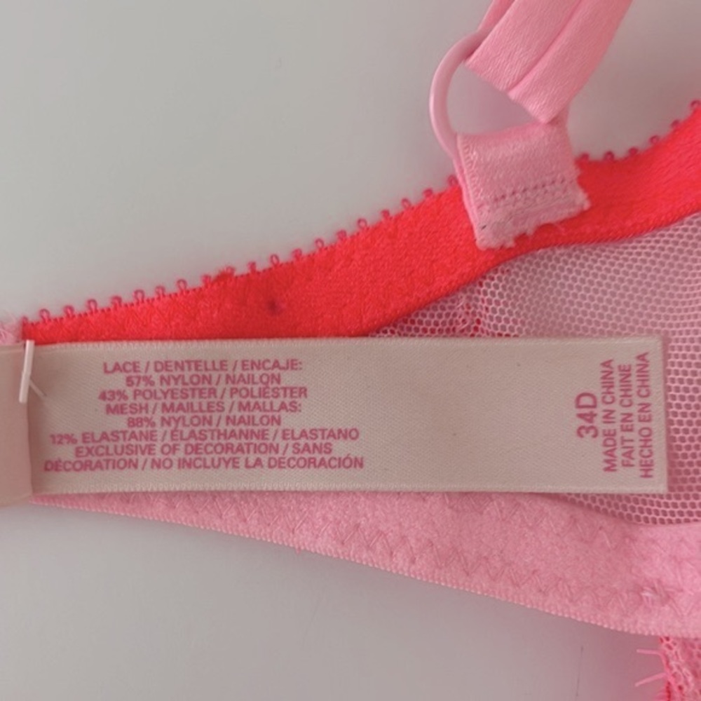 Victoria’s Secret Very Sexy pink lace bustier with garter clips. Size 34D. EUC - Picture 9 of 11